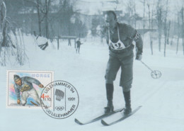 Carte  Maximum  1er  Jour   NORVEGE   Anciens  Médaillés   D' Or    Jeux   Olympiques   De   LILLEHAMMER    1992 - Inverno1994: Lillehammer