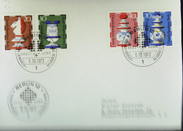 BERLIN: FDC-Brief Mit Satz Wohlfahrtsmarken 1972 -Schachfiguren- SoSt. BERLIN 12  Vom 5.10.1972 Knr: 435/8 - 1971-1980