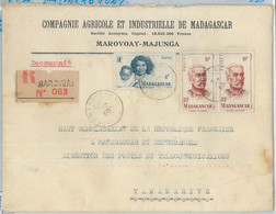 77372 - MADAGASCAR  - POSTAL HISTORY -  Registered COVER From MAROVOAY 1950 - Lettres & Documents