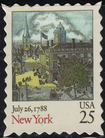 Etats Unis Timbre Fictif Autocollant Ratification Constitution état New York - Scrapbooking