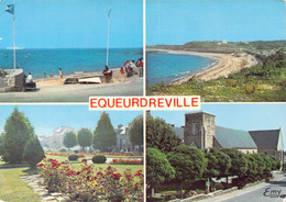 50 EQUEURDREVILLE - Vues Diverses Plage Saline, église, Jardins Hotel De Ville Le Goubey Multivues - Equeurdreville