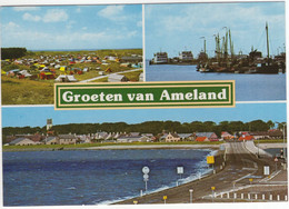 Groeten Van Ameland - Camping, Boten/Schepen, Pier - (Wadden, Nederland / Holland) -  Nr. AMD 56 - Ameland