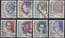 Italia 2003-2004 La Donna Nell'arte 4^ Serie (con S.p.a.), 8 Valori Vedi Descrizione - 2001-10: Oblitérés