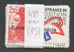 Saint Pierre & Miquelon Lot 1988 Y&T N°489 - Michel N°561 *** - 2,20f Philesfrance 89 - Lot De 15 Timbres - Collections, Lots & Séries