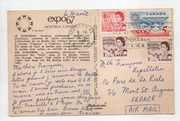 - Carte Postale MONTRÉAL CANADA Expo67 Pour Mont-Saint-Aignan (France) - Bel Affranchissement Philatélique - - Covers & Documents