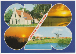 Groeten Van Ameland - Vermaningspad, Zonsondergang, Molen - (Wadden, Nederland / Holland) -  Nr. LV  4351 - Ameland