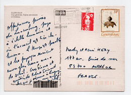 - Carte Postale LONGUYON Pour ANTHÉOR 10.5.1991 - Double Affranchissement FRANCE / LUXEMBOURG - - Curiosities: 1990-99 Covers & Documents