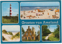 Groeten Van Ameland - Vuurtoren, Huisje, Strand, Bos - (Wadden, Nederland / Holland) -  AMD 5 - Ameland