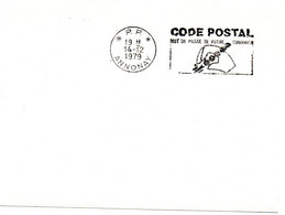 ARDECHE - Dépt N° 07 = ANNONAY 1979 =  FLAMME PP à DROITE =  SECAP Illustrée ' CODE POSTAL / Mot Passe' - Codice Postale