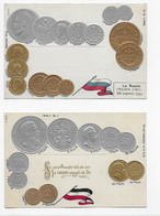 Lot De 11 Cartes "Carte Postale Avec Pavillon National Pour Faire Connaître Le Monnayage International. H.S.M.Dép.198266 - Monnaies (représentations)