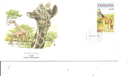 Girafes ( FDC De Tanzanie De 1986 à Voir) - Giraffes