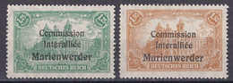 Marienwerder 1920 - Mi.Nr. 27 - 28 - Ungebraucht Mit Gummi Und Falzresten MH - Coordination Sectors