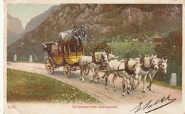 Suisse - Schweizerische Gebirgspost - Attelage Chevaux Poste - Circulée 1904 - Risch-Rotkreuz