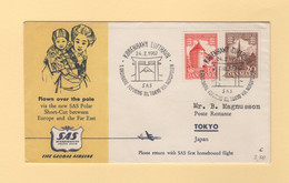 Danemark - 1957 - 1er Vol Copenhague Japon - Poste Aérienne