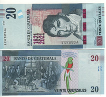 GUATEMALA  20 Quetzales  "Just Issued" COMMEMORATIVE. 1821-2021 Signing Of The Central American Independence Act, - Guatemala