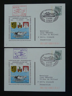 Entier Postal Stationery Card (x2) Vol Flight Dresden Hamburg Hydravion Seaplane 1995 Germany Ref 99598 - Private Postcards - Used