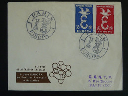 FDC Europa 1958 Oblit. Spéciale Exposition Universelle Bruxelles Ref 99615 (état Moyen) - 1958 – Bruxelles (Belgio)