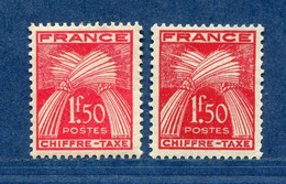 ⭐ France - Variété - YT Taxe N° 71 - Couleurs - Pétouilles - Neuf Sans Charnière - 1943 ⭐ - Unused Stamps