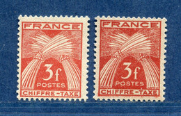 ⭐ France - Variété - YT Taxe N° 73 - Couleurs - Pétouilles - Neuf Sans Charnière - 1943 ⭐ - Unused Stamps