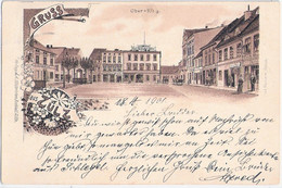 Gruß Aus ZÜLZ Kreis Oppeln Biala Powiat Prudnicki Opole Hotel Weisser Adler Gelaufen Ankunftsstempel 19.4.1901 - Schlesien