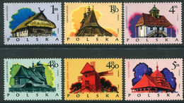 POLAND 1974 Wooden Architecture MNH / ** Michel 2302-07 - Unused Stamps