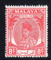 Malaya Perlis 1951-5 Raja Syed Putra 8c Scarlet Definitive, MNH, SG 13 (MS) - Perlis