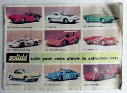 CATALOGUE SOLIDO 1974 VOITURES AUTOMOBILES CAMION VEHICULES MILITAIRES - Catálogos