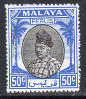 Malaya Perlis 1951-5 Raja Syed Putra 50c Black & Blue Definitive, MNH, SG 24 (MS) - Perlis