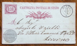 BARGA 12 MAG 78   SU CARTOLINA POSTALE   N.3  PER  LIVORNO - Postwaardestukken