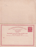 ISLANDE   ENTIER POSTAL/GANZSACHE/POSTAL CARTE AVEC REPONSE - Postal Stationery