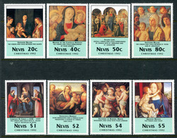 Nevis 1992 Christmas - Religious Paintings Set MNH (SG 697-704) - St.Kitts And Nevis ( 1983-...)