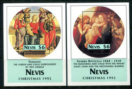 Nevis 1992 Christmas - Religious Paintings MS Set MNH (SG MS705a&b) - St.Kitts And Nevis ( 1983-...)