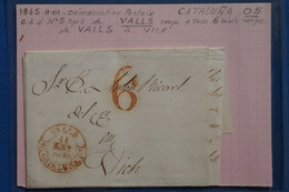 AB16 ESPANA BELLE LETTRE Q. LUXE 1845 CATALUNA  VALLS  POUR VICH+  AFFRANCH. PLAISANT - ...-1850 Prefilatelia