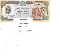 AFGHANISTAN BILLET 500 AFGHANIS PICK 60 - Afghanistan