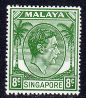 Malaya Singapore 1948-52 GVI 8c Green Definitive, Perf. 17½x18, MNH, SG 21a (MS) - Singapour (...-1959)