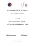 Indagine Conoscitiva Sul Benessere Psicofisico, Relazione Di Coppia E Sessualità - Medicina, Biología, Química