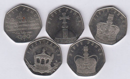 Isle Of Man 50p Coin Set 5, Sapphire Coronation Superb Circulated - Île De  Man