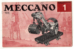 Manuel D'instructions Pour Boite 1 Meccano - Format : 26.5x17 Cm Soit 12 pages - Meccano