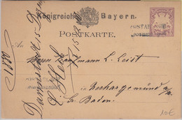 Bayern - Postablage Gohsmannsdorf L2 5 Pfg. Ganzsache N. Neckargemünd 1880 - Bavaria