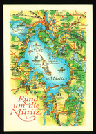 DDR Landkarte AK 1981 Rund Um Die Müritz, Von Waren Bis Wipperow Retzow, Unbenutzt - Waren (Mueritz)