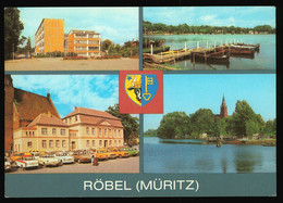 DDR Foto AK 1981 Röbel Müritz Mit Oberschule R. Sorge, Blick Zur Promenade, Rathaus, Hafen - Röbel
