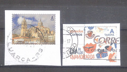 España 2021 - 2 Sellos Usados Y Circulados -1 Meses 12 Sellos Y Día De Los Enamorados  - Espagne Spain Spanien Spagna - Used Stamps