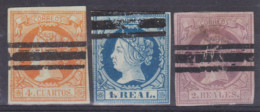 1860 Lote Isabel II Barrados - Oblitérés
