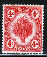 Malaysia Kedah 1919 Single 4c Definitive Stamp Which Is I Believe Cat No 21 In Mounted Mint. - Kedah