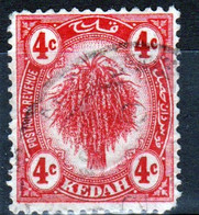 Malaysia Kedah 1921 Single 4c Definitive Stamp Which Is I Believe Cat No 29 In Fine Used - Kedah