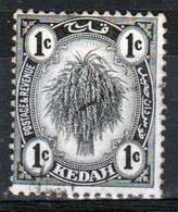 Malaysia Kedah 1922 Single 1c Definitive Stamp Which Is I Believe Cat No 52 In Fine Used - Kedah