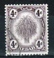 Malaysia Kedah 1922 Single 4c Definitive Stamp Which Is I Believe Cat No 54 In Fine Used - Kedah