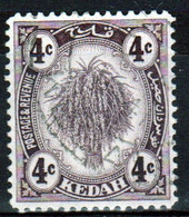 Malaysia Kedah 1922 Single 4c Definitive Stamp Which Is I Believe Cat No 54 In Fine Used - Kedah