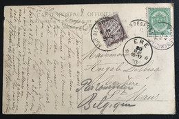 Belgique 1910 De Bruxelles Vers Nouvelles Frontières à Saint-Maur-des-Fossés Déviée Et Taxée (1172) - Lettres