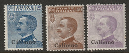 Italy Aegean Calino 1912 Sc 6-8 Egeo Calino Sa 5-7 MH* Some Crazed Gum - Egée (Calino)